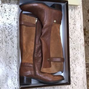 Franco Sarto brown leather suede boots sz 10